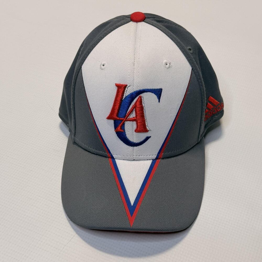 Los Angeles Clippers Hat Cap Fitted Mens Medium Gray NBA Basketball Adidas